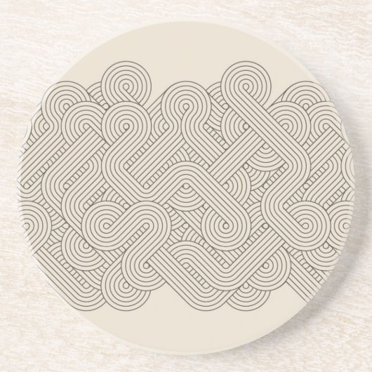 Dessous De Verre En Grès Frontière abstraite (Devant)