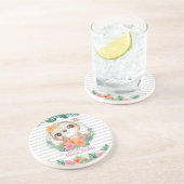 Dessous De Verre En Grès Frontières tropicales Hibiscus Fleurs Parcelles Pe (Côté)