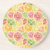 Dessous De Verre En Grès Fruits Citriques Lime Citron Orange Pamplemousse (Devant)