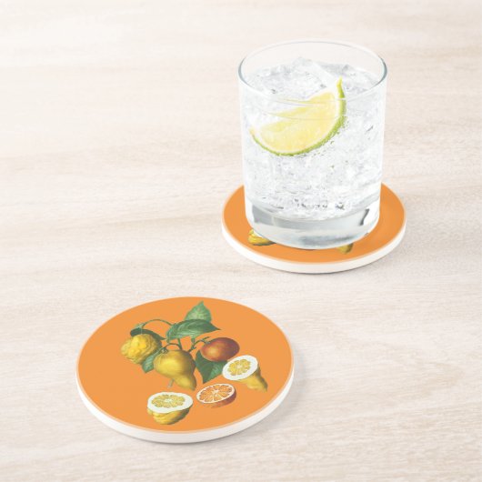 DESSOUS DE VERRE EN GRÈS FRUITS DE CITRÉ (Côté)