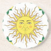 Dessous De Verre En Grès Fruits de citron tropicaux, Face Soleil. (Devant)