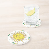 Dessous De Verre En Grès Fruits de citron tropicaux, Face Soleil. (Côté)