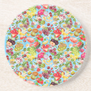 Dessous De Verre En Grès Fruits Tropicaux Alléchants