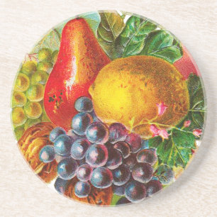 Dessous De Verre En Grès Fruits vintages et peinture Nuts