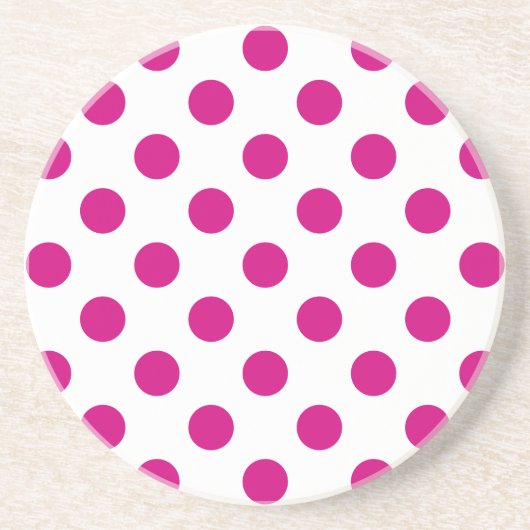 Dessous De Verre En Grès Fuchsia polka (Devant)