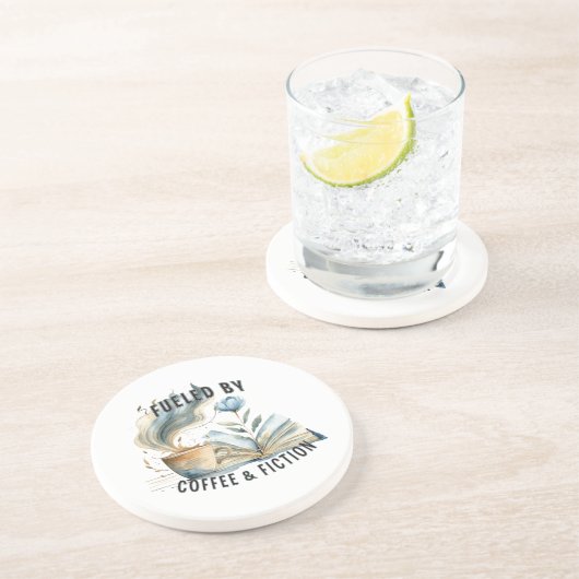 Dessous De Verre En Grès Fueled by Coffee & Fiction Sandstone Coaster (Côté)
