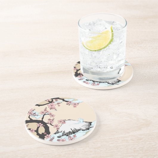 Dessous De Verre En Grès Fuji et Sakura (Côté)