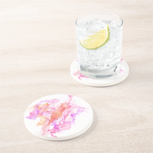 Dessous De Verre En Grès Fumée Abstraite (Côté)