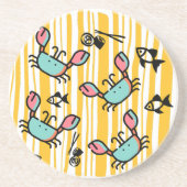 Dessous De Verre En Grès Fun Seafood Crab Fish  (Devant)