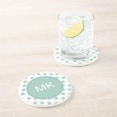 Dessous De Verre En Grès Fun tissé Carré Mint Green (Côté)
