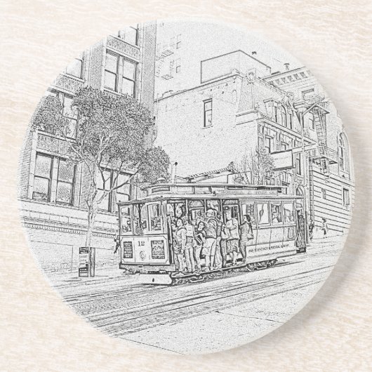 Dessous De Verre En Grès Funiculaire (Devant)