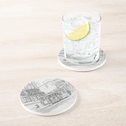 Dessous De Verre En Grès Funiculaire (Côté)