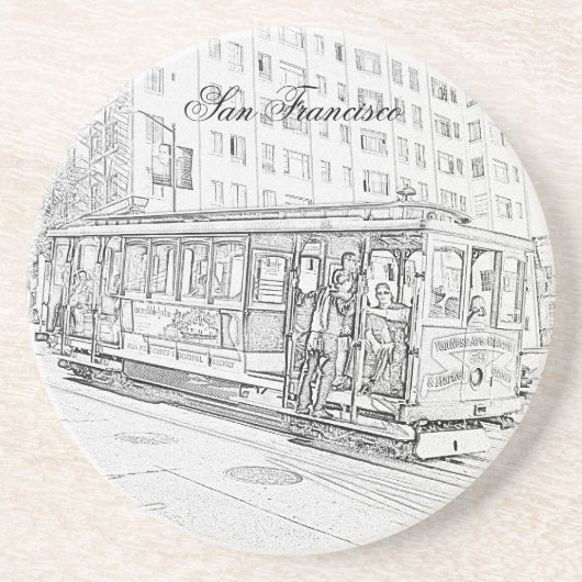 Dessous De Verre En Grès Funiculaire (Devant)