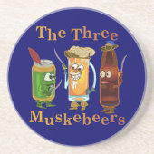 Dessous De Verre En Grès Funky Beer Pun Trois Muskebeers Humoristique (Devant)