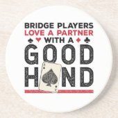 Dessous De Verre En Grès Funny Bridge Player Partner Good Hand (Devant)