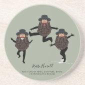 Dessous De Verre En Grès FUNNY Dancing RABBI Personalized with Text (Devant)