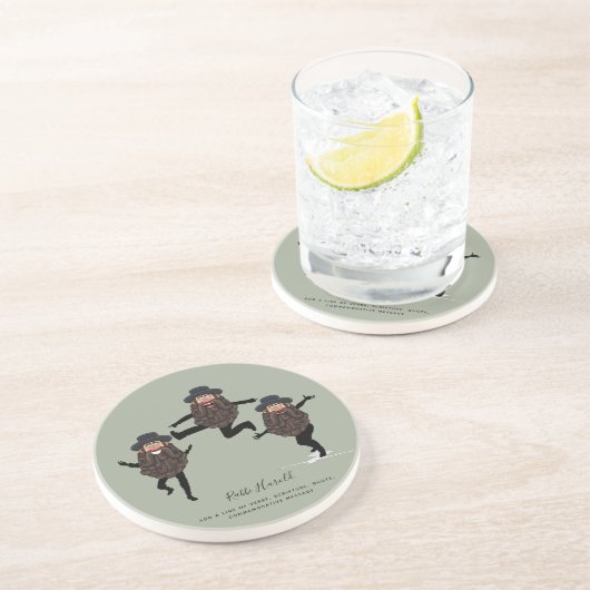 Dessous De Verre En Grès FUNNY Dancing RABBI Personalized with Text (Côté)
