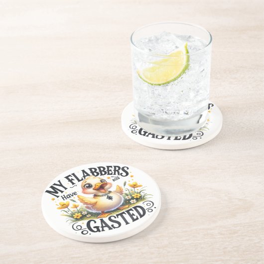Dessous De Verre En Grès Funny Flabbergasted Duck Coaster (Côté)