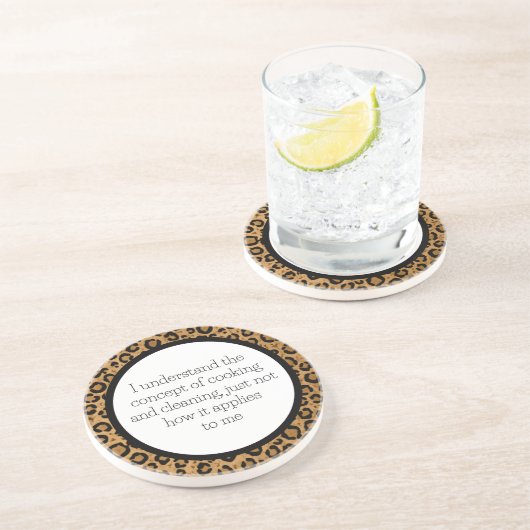 Dessous De Verre En Grès Funny Leopard Coaster (Côté)