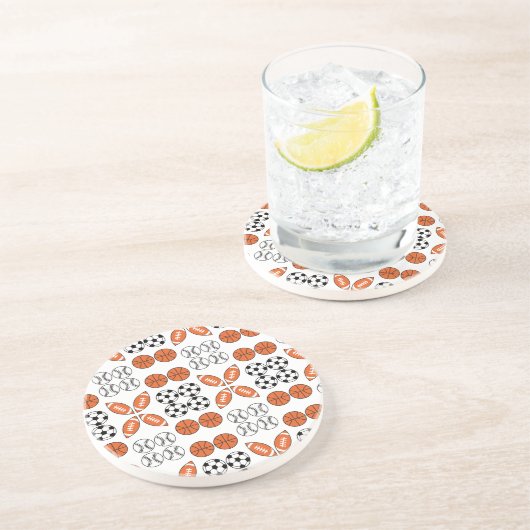 Dessous De Verre En Grès Funny Motif de balle (Côté)