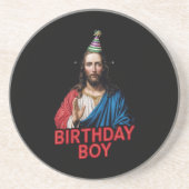 Dessous De Verre En Grès Funny Noël Jésus Enfant d'anniversaire (Devant)