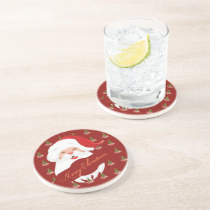 Dessous De Verre En Grès Funny Père Noël - Dessous de verre de grès