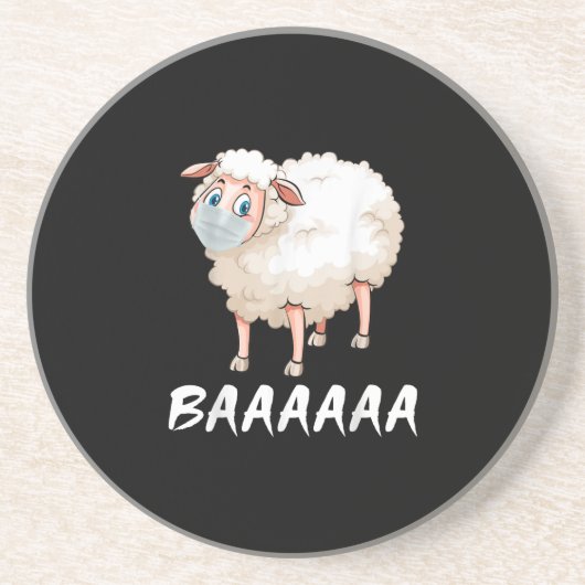 Dessous De Verre En Grès Funny Quarantine | Mask Sheep Cadeaux tendance (Devant)