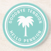Dessous De Verre En Grès Funny retirement coaster with palm tree logo (Devant)