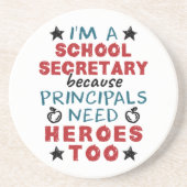 Dessous De Verre En Grès Funny Secrétaire d'école Héros appréciation (Devant)