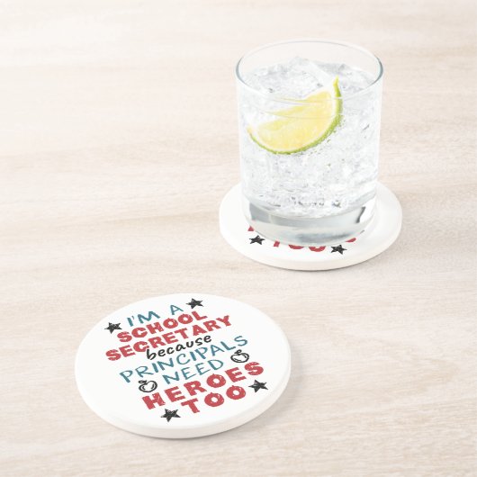 Dessous De Verre En Grès Funny Secrétaire d'école Héros appréciation (Côté)