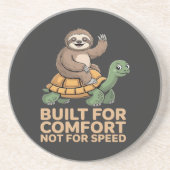 Dessous De Verre En Grès Funny Sloth Riding Turtle (Devant)