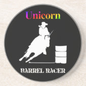 Dessous De Verre En Grès Funny Unicorn Barrel Racer (Devant)