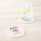 Dessous De Verre En Grès Futur Madame Shower Nuptial Rose Pâle  (Côté)