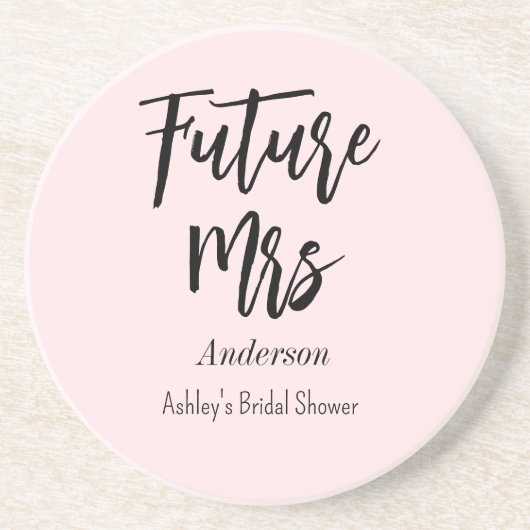 Dessous De Verre En Grès Futur mariage Mrs Blush Rose  (Devant)