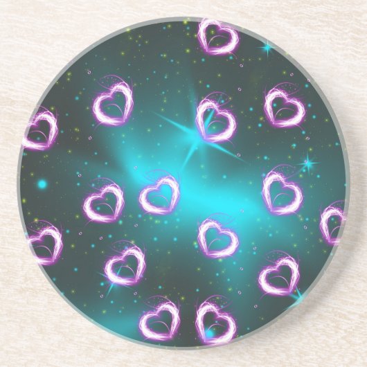 Dessous De Verre En Grès Galaxie de coeur (Devant)