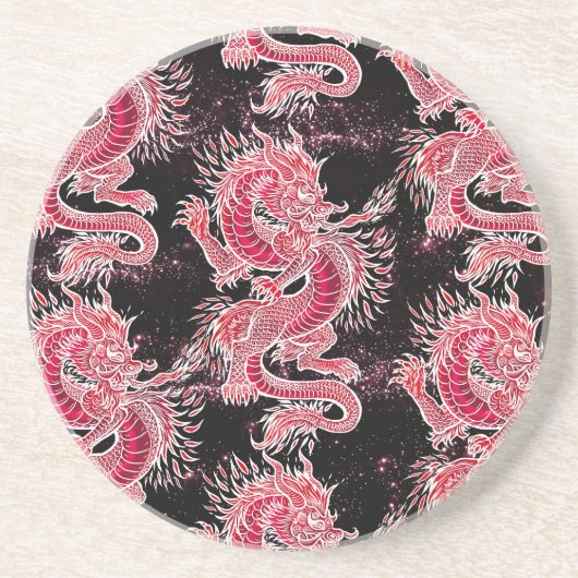 Dessous De Verre En Grès Galaxie du Dragon Rouge (Devant)