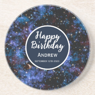 Dessous De Verre En Grès Galaxies colorées, étoiles et planètes