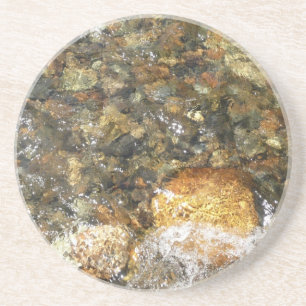 Dessous De Verre En Grès Galets brun et gris usés par la rivière Abstrait n