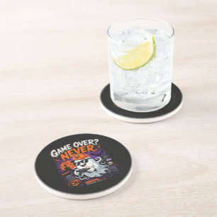 Dessous De Verre En Grès Game Over Jamais Drôle Gamer Fantôme Halloween