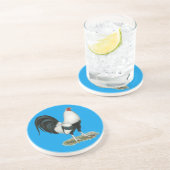 Dessous De Verre En Grès Gamecock argenté (Côté)