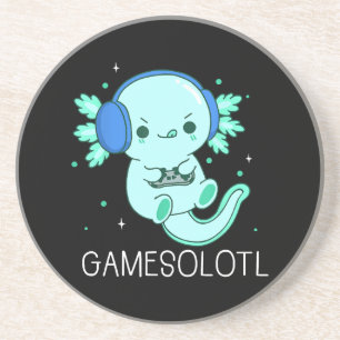 Dessous De Verre En Grès Gamesolotl Axolotl Gamer