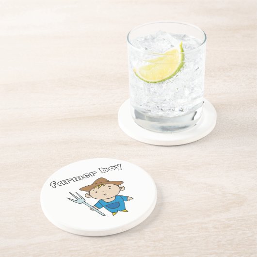 Dessous De Verre En Grès Garçon fermier (Côté)