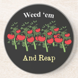 Dessous De Verre En Grès Gardener Funny Weed 'em Et Reap