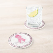 Dessous De Verre En Grès garder espoir vivant rose ruban cancer du sein (Côté)