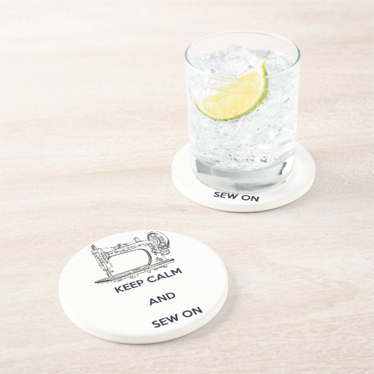 Dessous De Verre En Grès Gardez le calme et coupez sur (Côté)