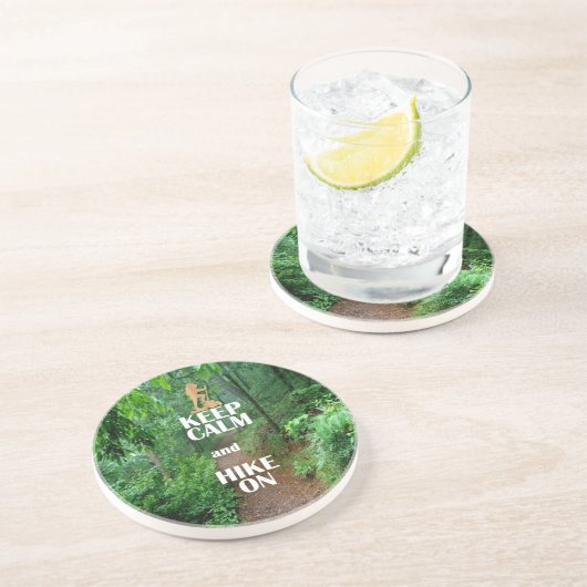 Dessous De Verre En Grès Gardez le calme et la marche (Côté)