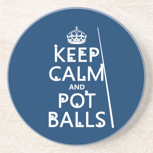 Dessous De Verre En Grès Gardez le calme et les boules de pot (Devant)