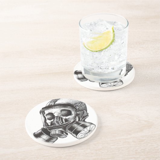 Dessous De Verre En Grès GasMask (Côté)