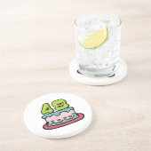 Dessous De Verre En Grès Gâteau d'anniversaire de 48 ans (Côté)