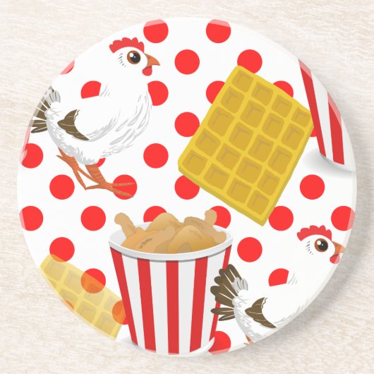 Dessous De Verre En Grès gaufres de poulet (Devant)